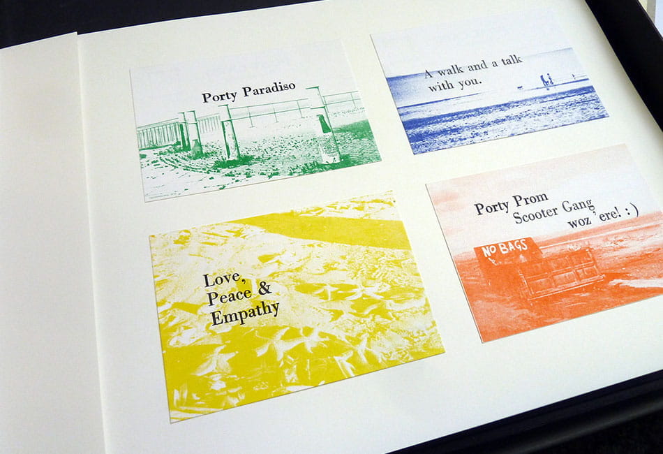 A book showcasing a gallery of colourful graphic designs